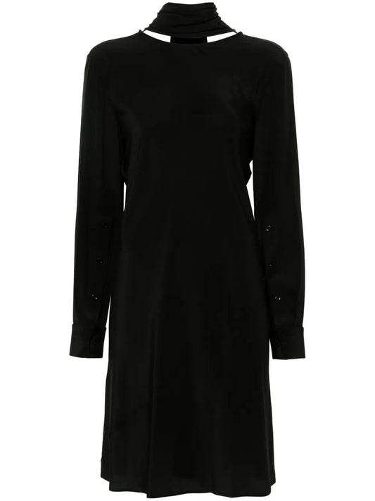 V-Neck Silk Mini Dress