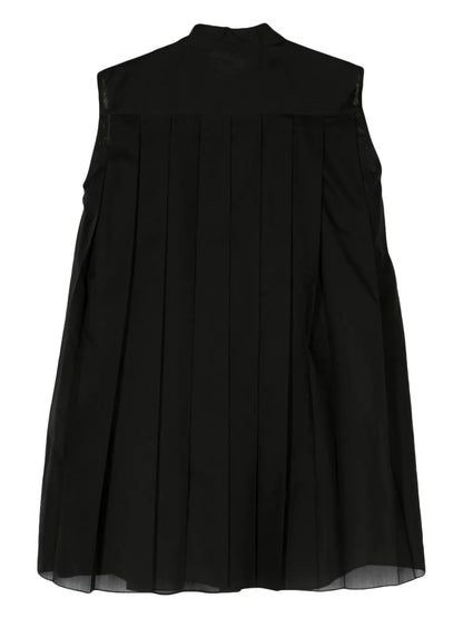 Sleeveless Voile Shirt Dress