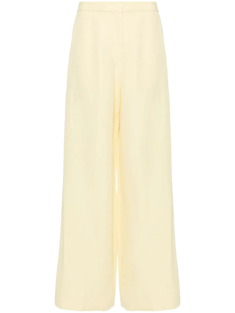 Slub-Texture Straight Trousers