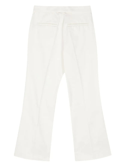 Mid-Rise Flared Gabardine Trousers