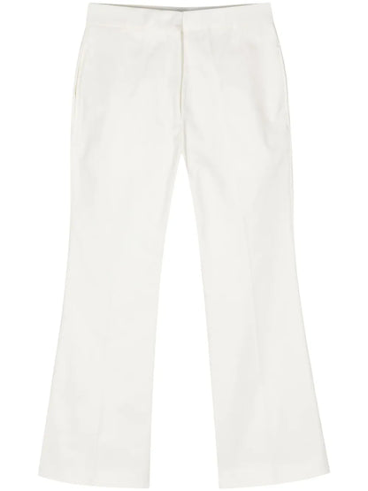 Mid-Rise Flared Gabardine Trousers