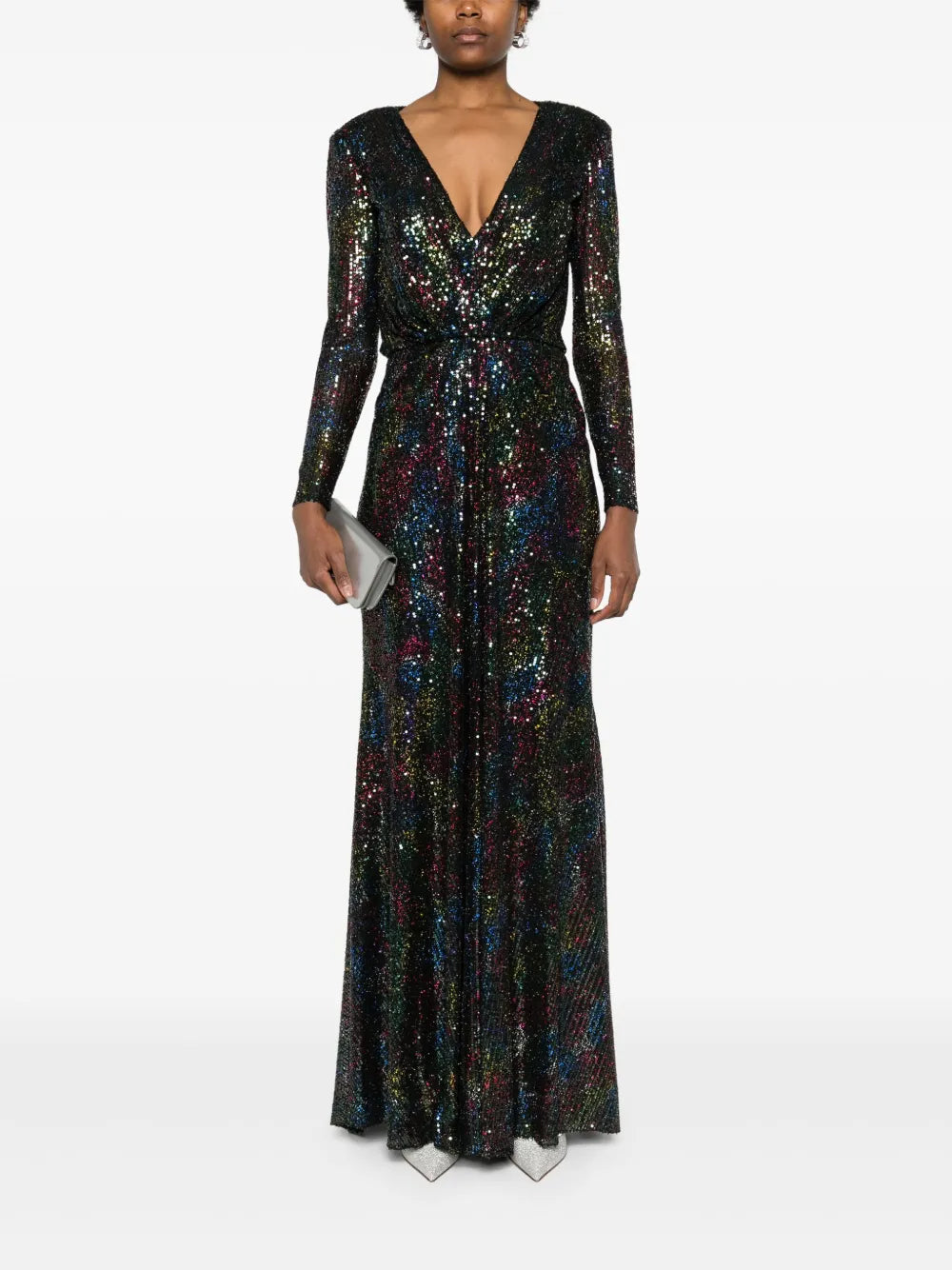 Sequinned Long-Sleeve Gown