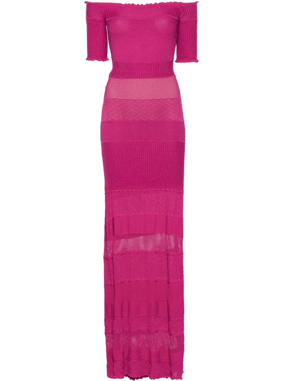 Off-Shoulder Knitted Long Dress