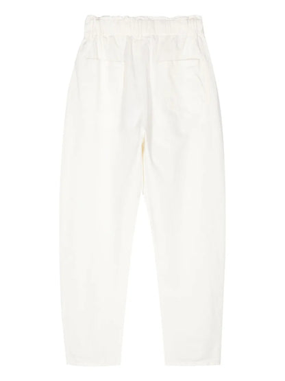 High-Waisted Cotton Trousers