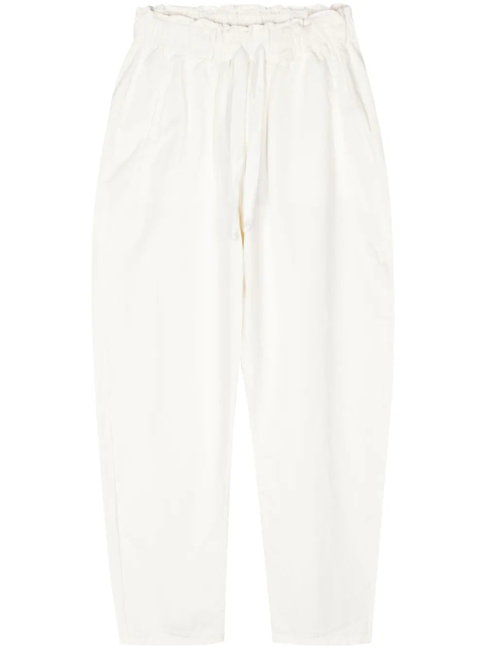 High-Waisted Cotton Trousers