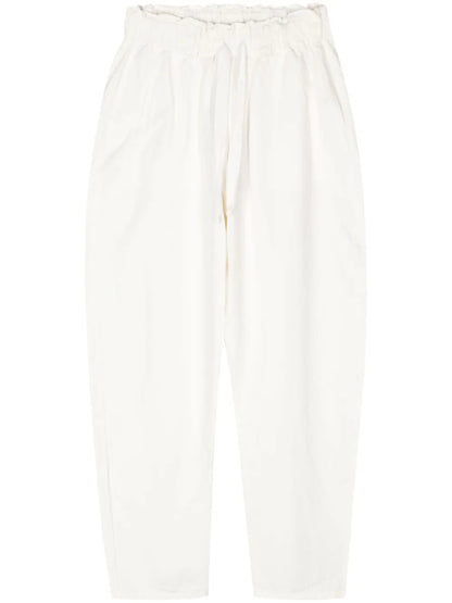 High-Waisted Cotton Trousers
