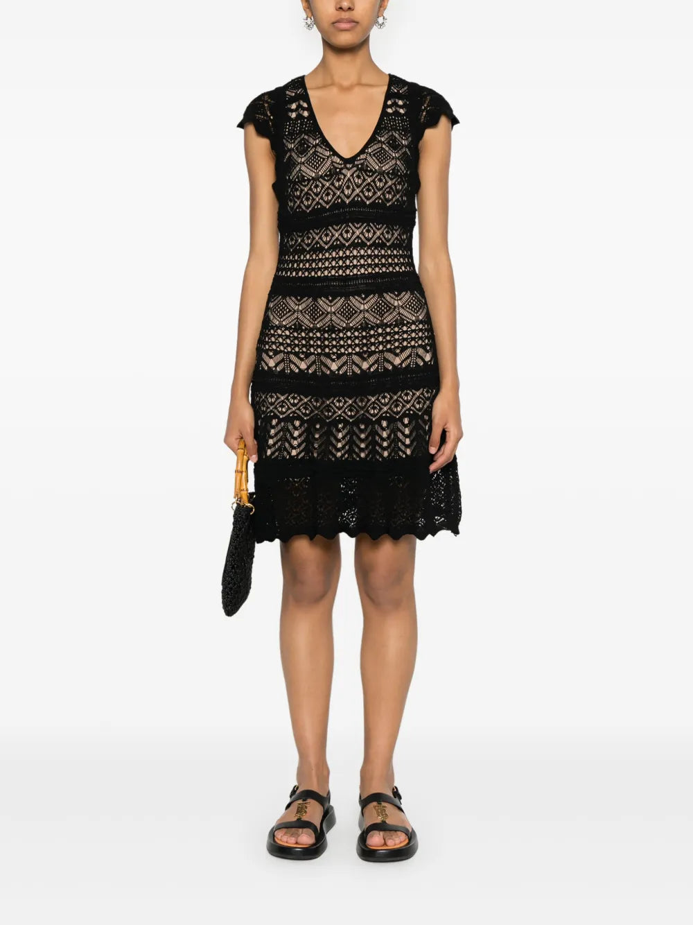 V-Neck Knitted Dress