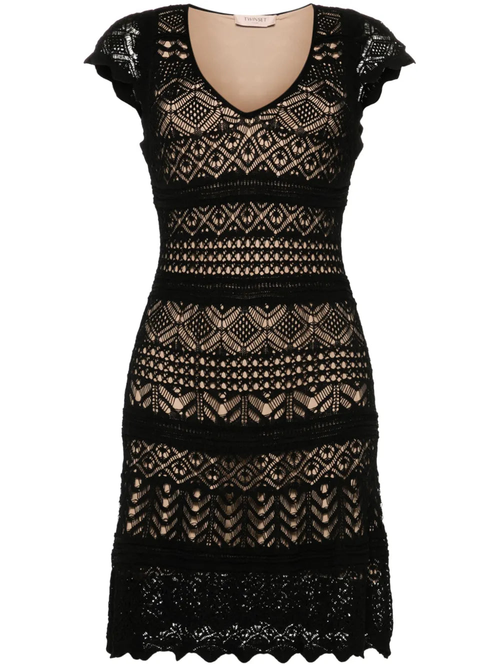 V-Neck Knitted Dress