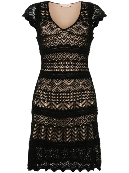 V-Neck Knitted Dress