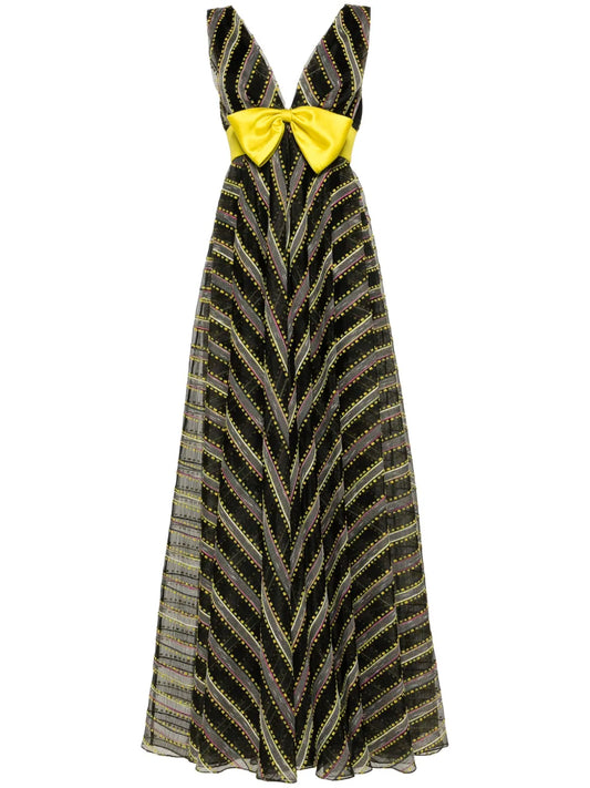 Striped Sleeveless Gown