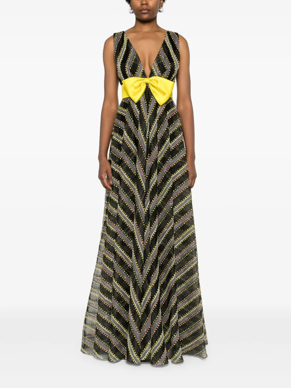 Striped Sleeveless Gown