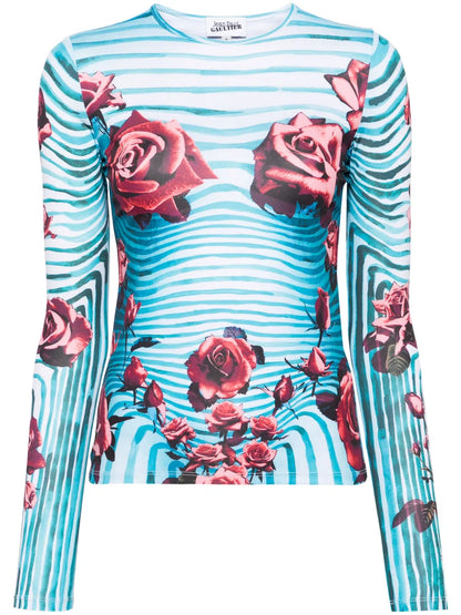 Morphing Floral-Print Top