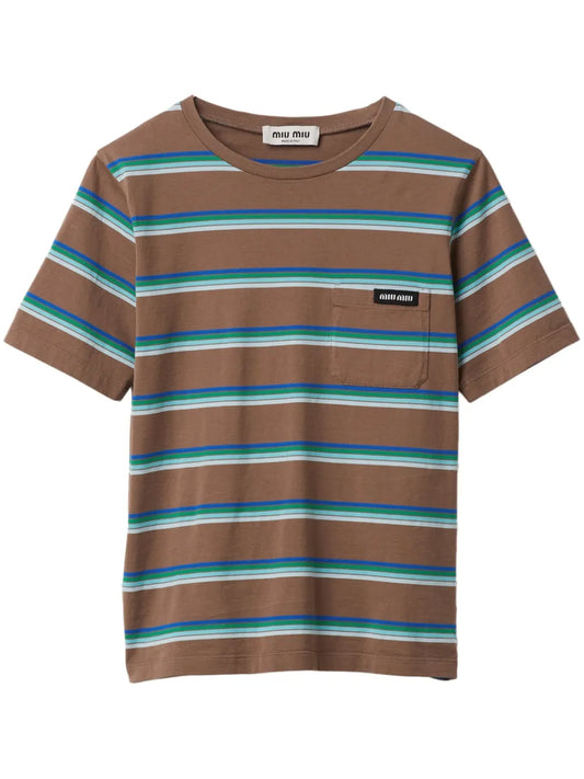 Logo-Patch Striped T-Shirt