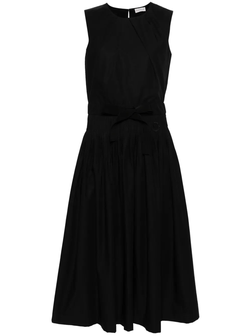 Pleated Taffeta Midi Dress