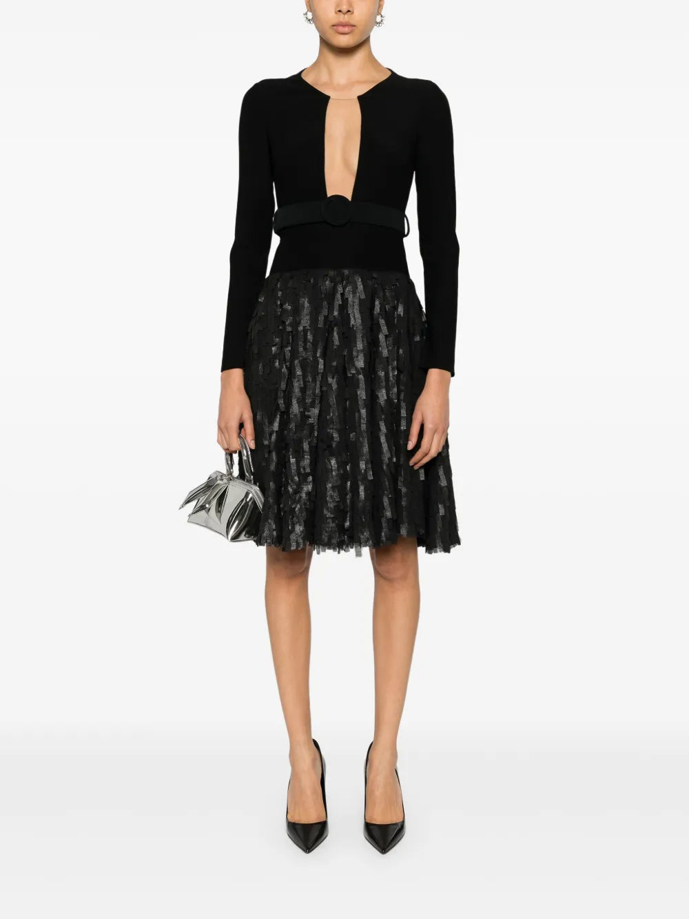 Belted Fringed Midi Dress