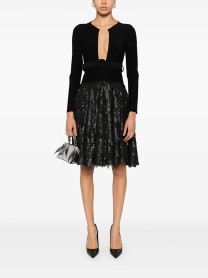 Belted Fringed Midi Dress