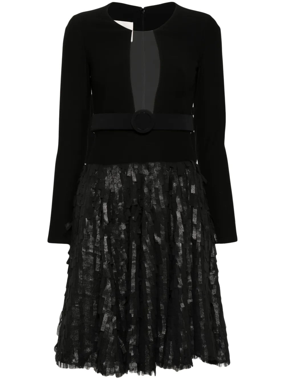 Belted Fringed Midi Dress