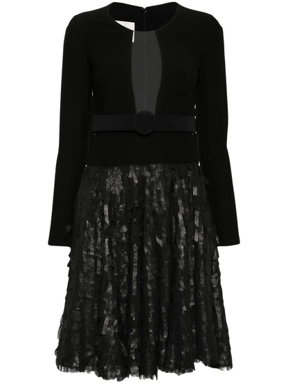 Belted Fringed Midi Dress