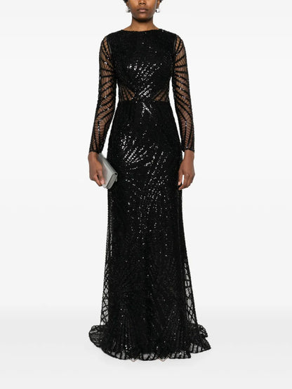 Sequinned Mesh Gown