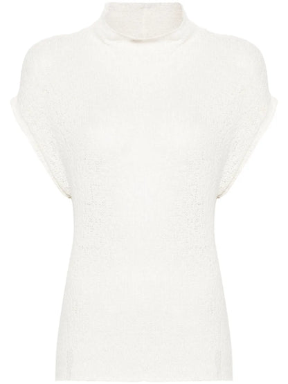 Open-Knit Sleeveless Jumper