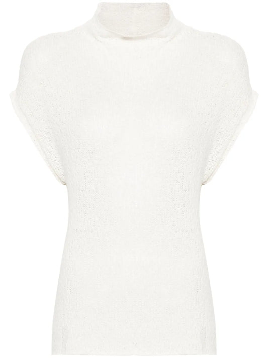 Open-Knit Sleeveless Jumper