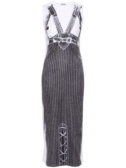 Madonna Trompe L'Oeil Midi Dress