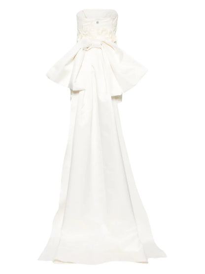 Floral-Appliqué Tulle Minidress