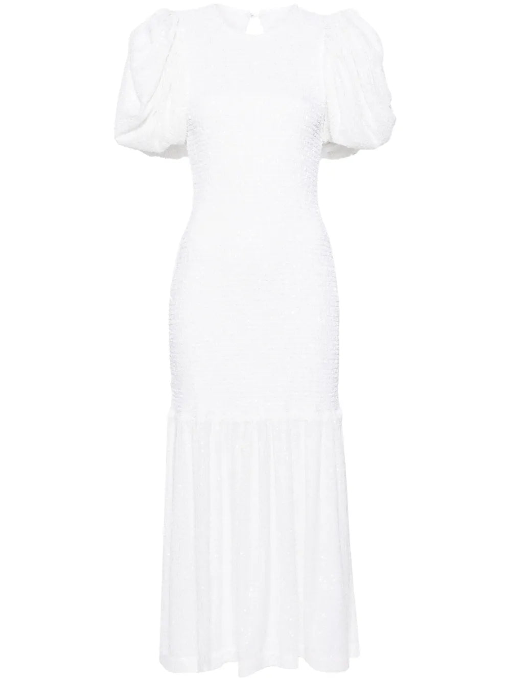 Sequinned Puff-Sleeve Maxi Dress