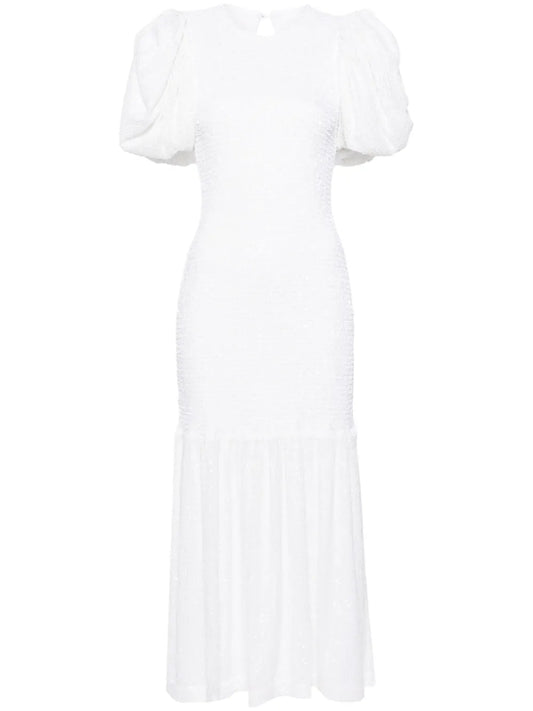 Sequinned Puff-Sleeve Maxi Dress