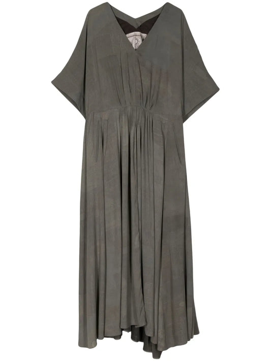 Draped Silk Max Dress