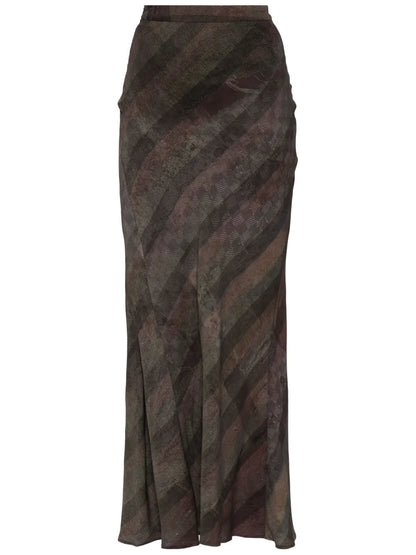 Long Silk Blend Skirt