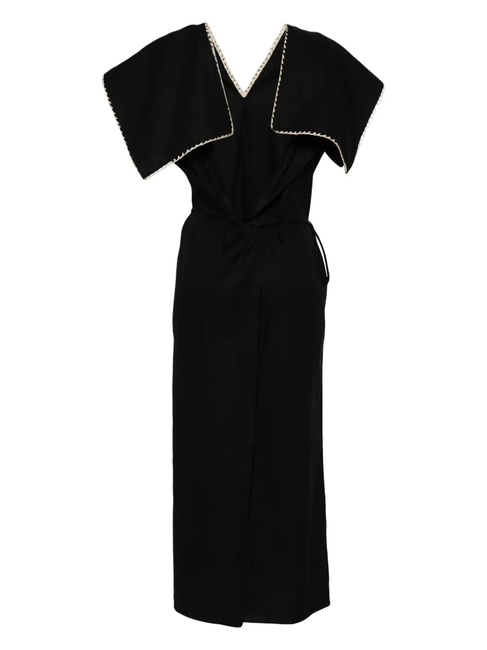 Whipstich-Trim Midi Dress