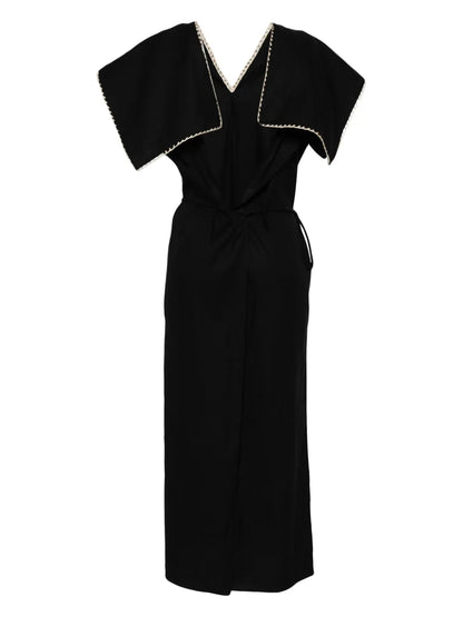 Whipstich-Trim Midi Dress