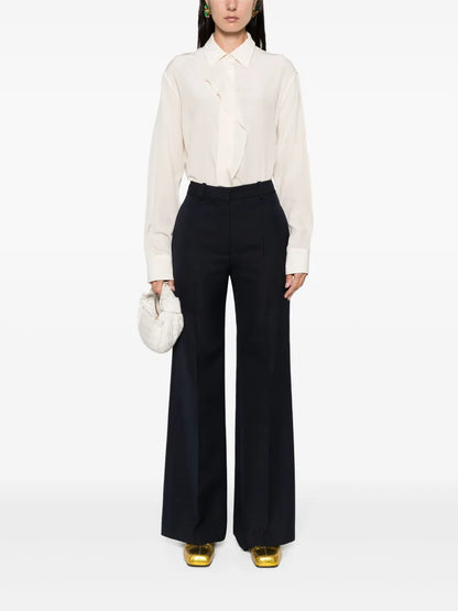 Ruffle-Detail Silk Blouse