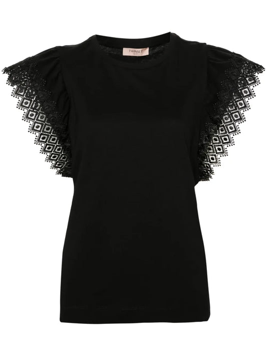 Embroidered-Sleeves Cotton Blouse