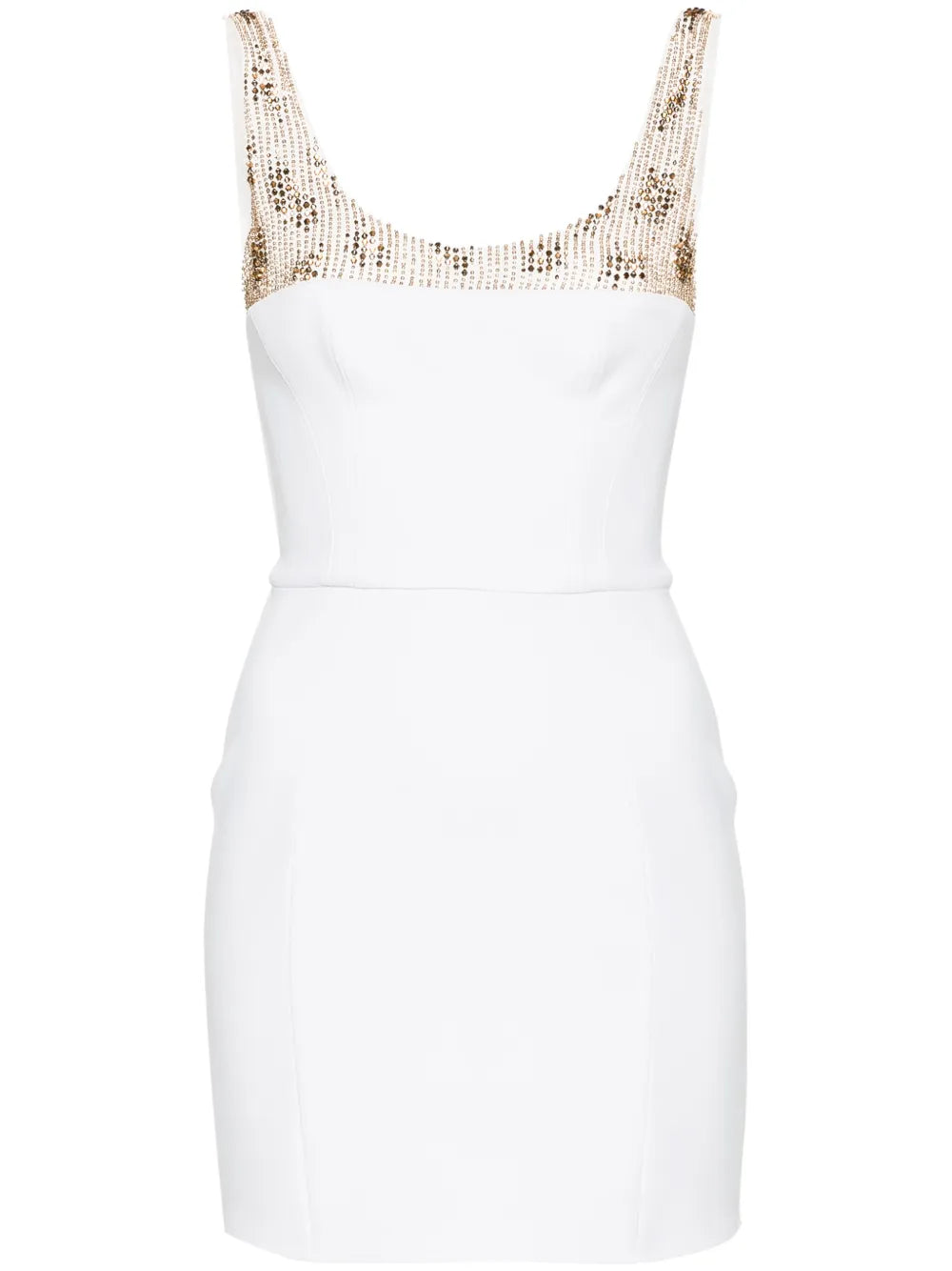 Beaded Crepe Mini Dress