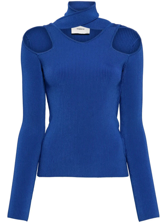Cut-Out Ribbed Sweater