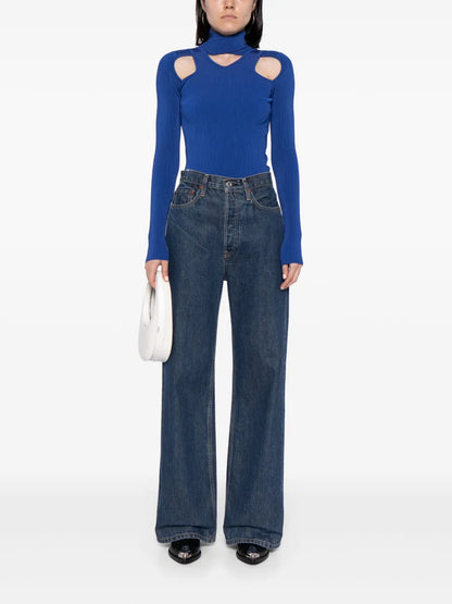 Cut-Out Ribbed Sweater