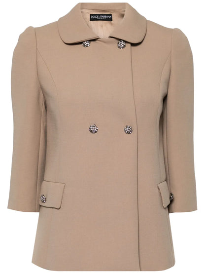 Embellished-Button Virgin-Wool Jacket