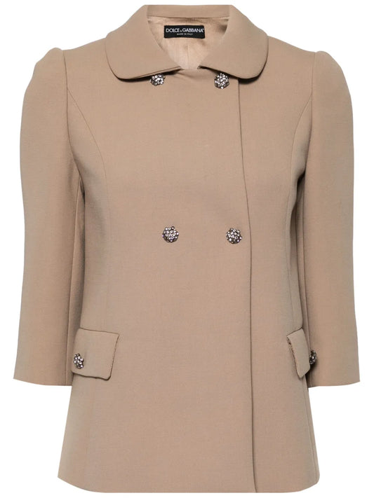 Embellished-Button Virgin-Wool Jacket