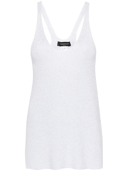 Metallic-Threading Knitted Top