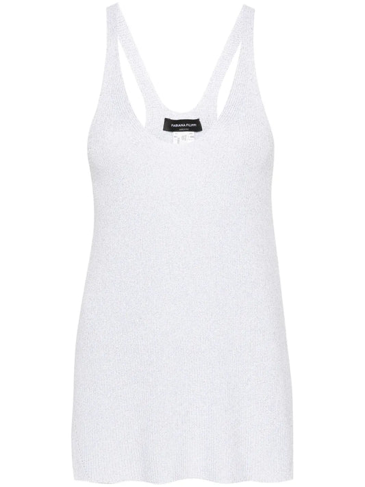 Metallic-Threading Knitted Top