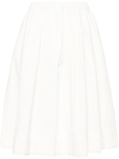 Drawstring-Waist Knee-Length Skirt