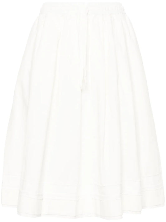 Drawstring-Waist Knee-Length Skirt