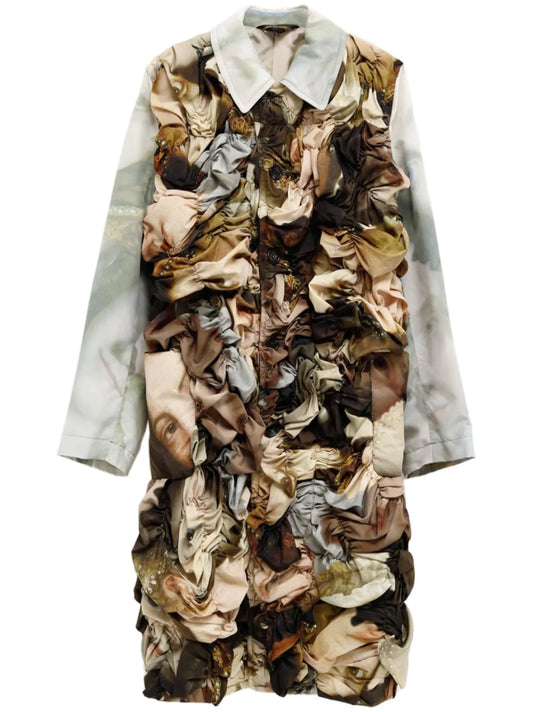 Single-Breasted Ruched Coat