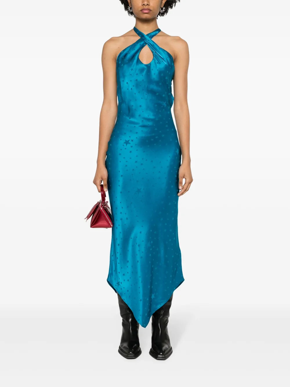 Patterned-Jacquard Maxi Dress
