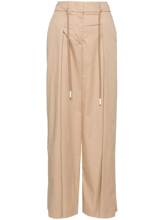 Pleat-Detail Wide-Leg Trousers