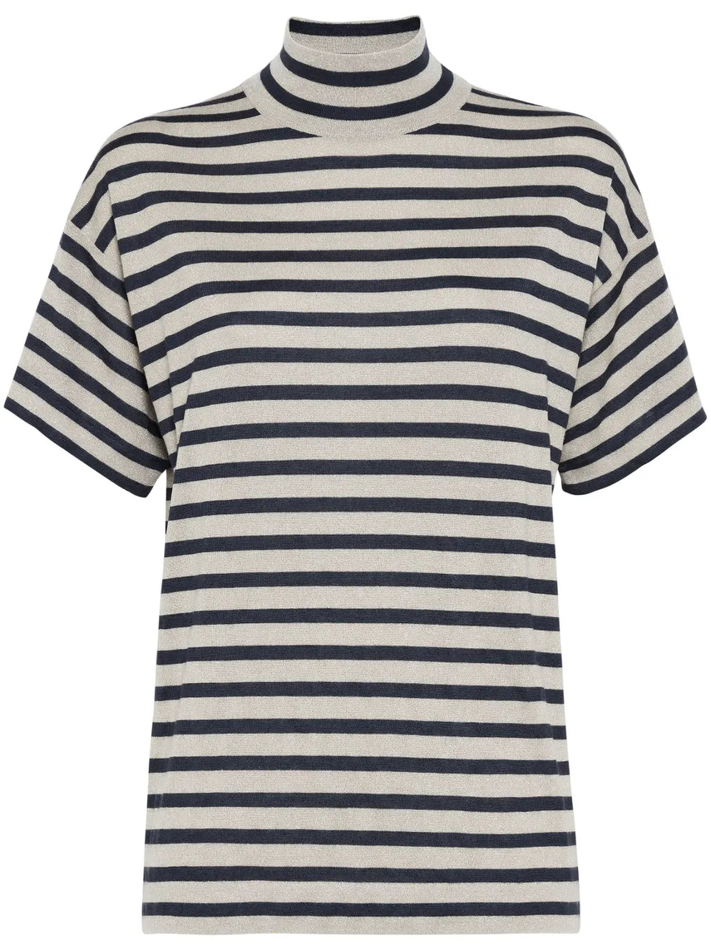 Striped Fine-Knit Top