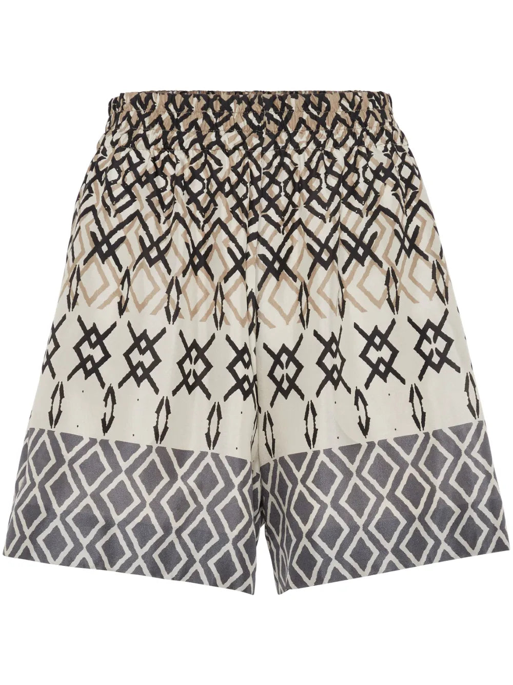 Geometric-Pattern Silk Shorts