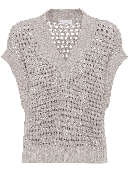 V-Neck Knitted Vest